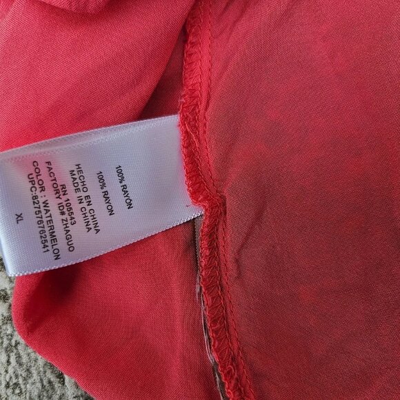 Daisy Fuentes Women Top Shirt Rose Pink Rayon Long Sleeve Blouse Size XL - Picture 12 of 12